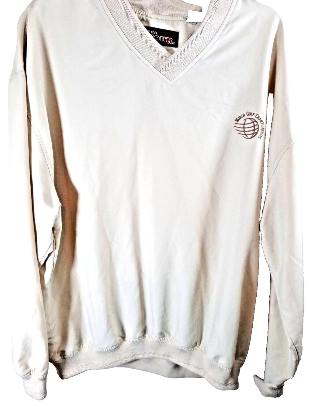 PGA TOUR Men's Windbreaker Jacket Large V-Neck Pullover World Golf Championship